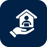 Hand holding house icon